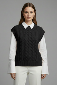 Celeste | Cable Knit Sleeveless Sweater Vest