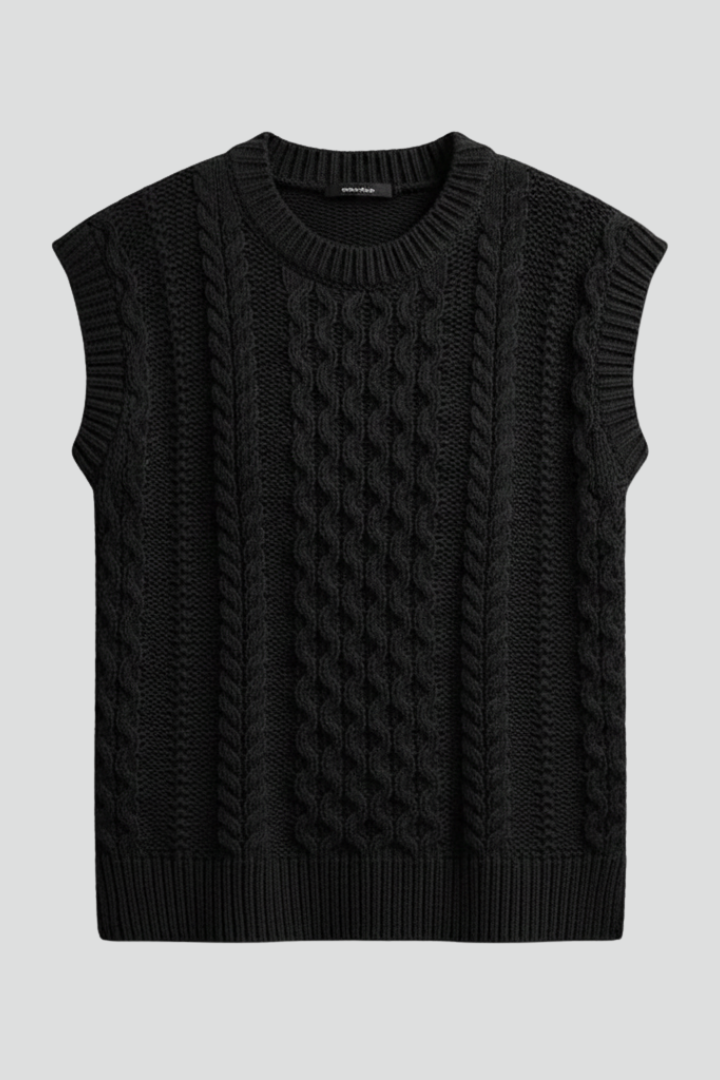 Celeste | Cable Knit Sleeveless Sweater Vest