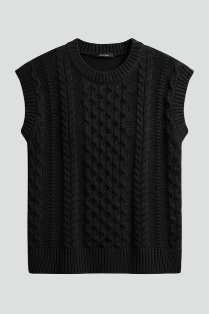 Celeste | Cable Knit Sleeveless Sweater Vest