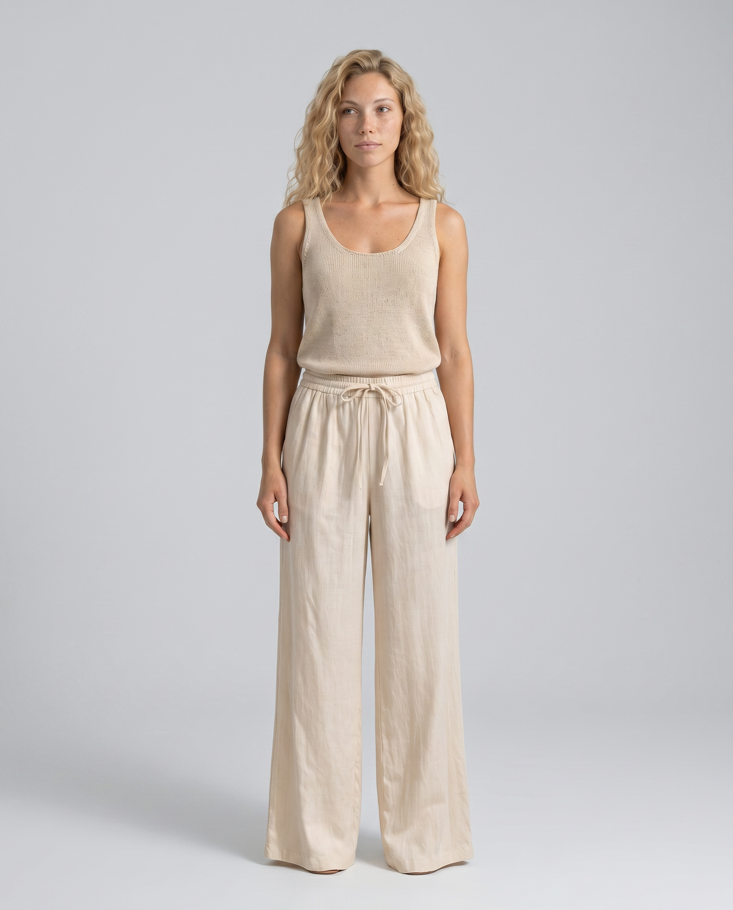 Margot | Women's Linen Wide Leg Trousers