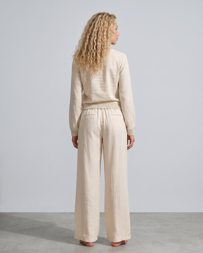 Margot | Women's Linen Wide Leg Trousers