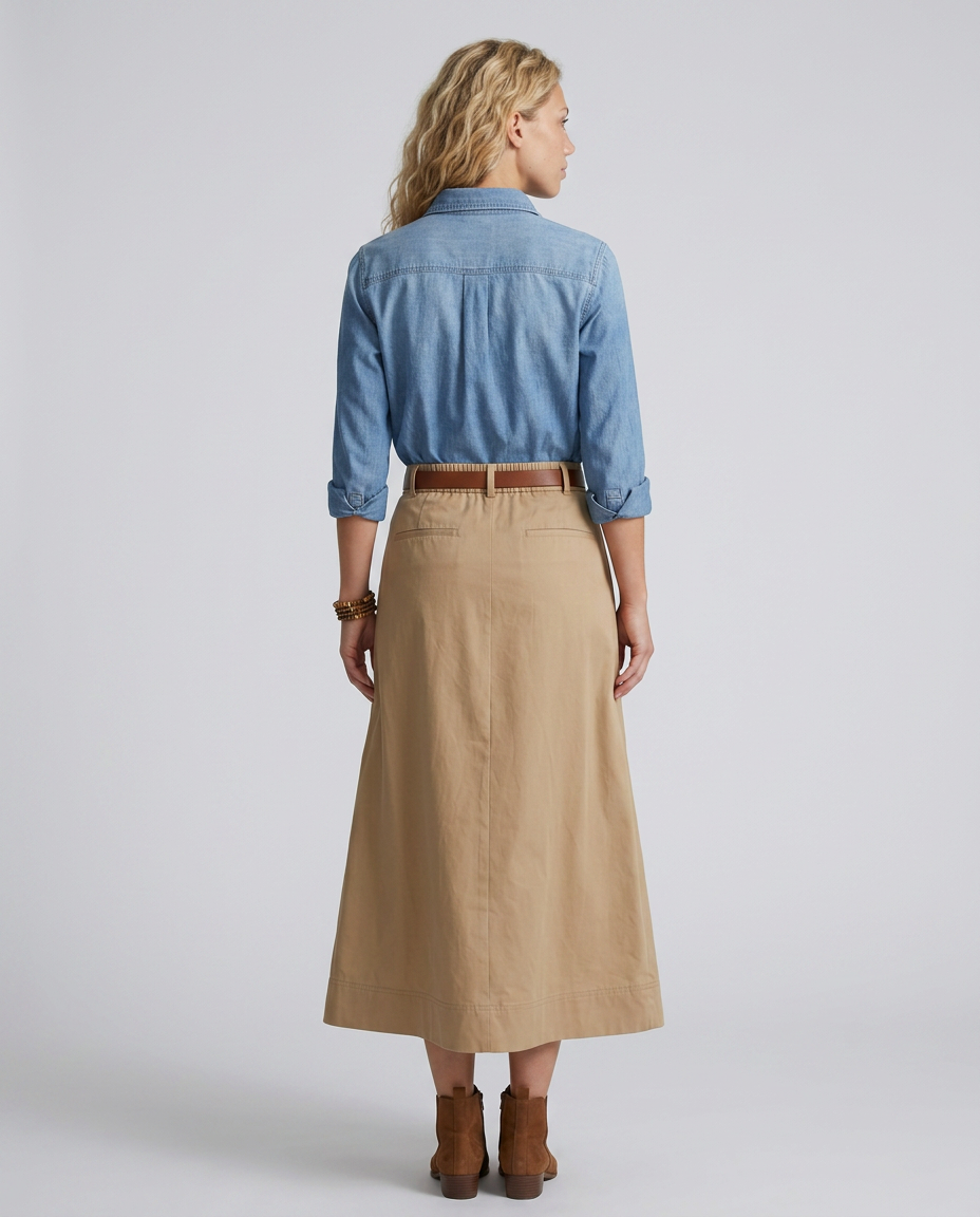 Camille | High Waist A-Line Maxi Skirt