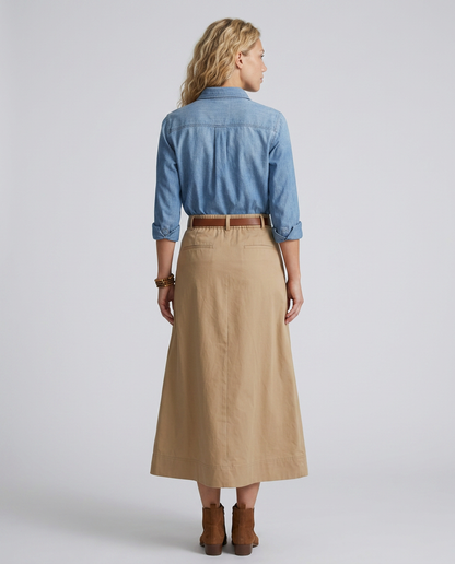 Camille | High Waist A-Line Maxi Skirt