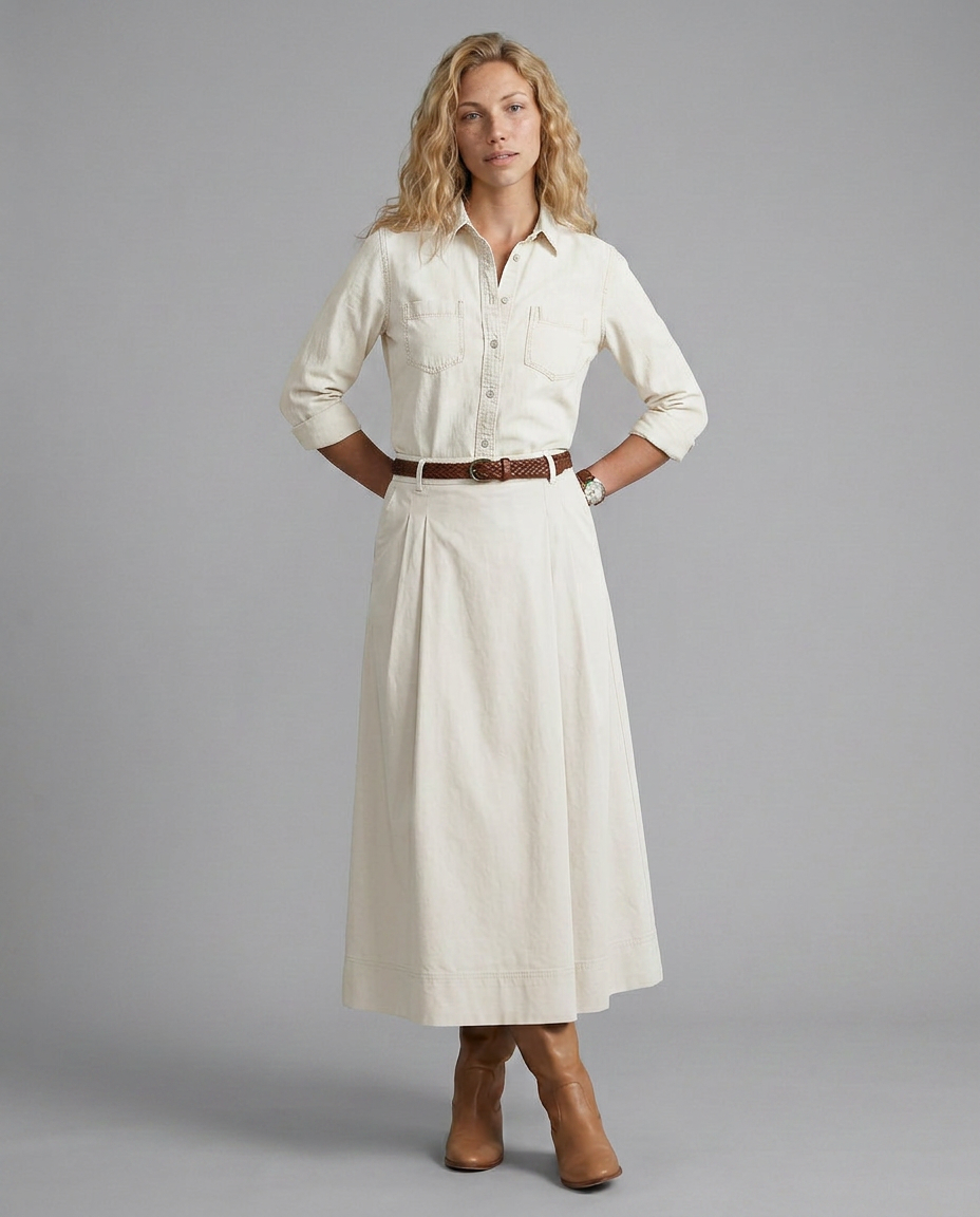 Camille | High Waist A-Line Maxi Skirt