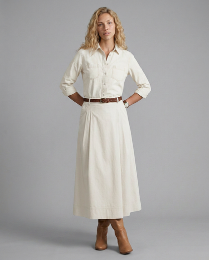Camille | High Waist A-Line Maxi Skirt