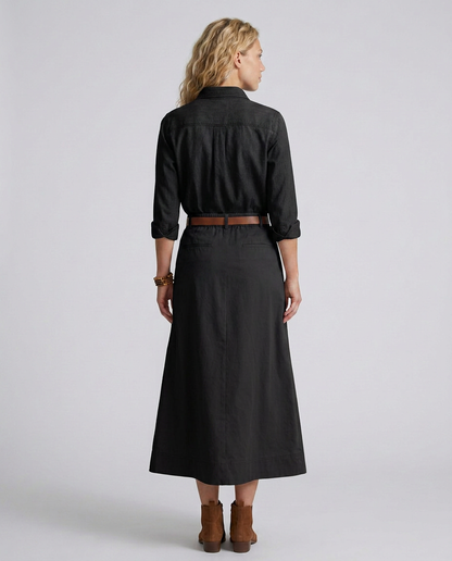 Camille | High Waist A-Line Maxi Skirt