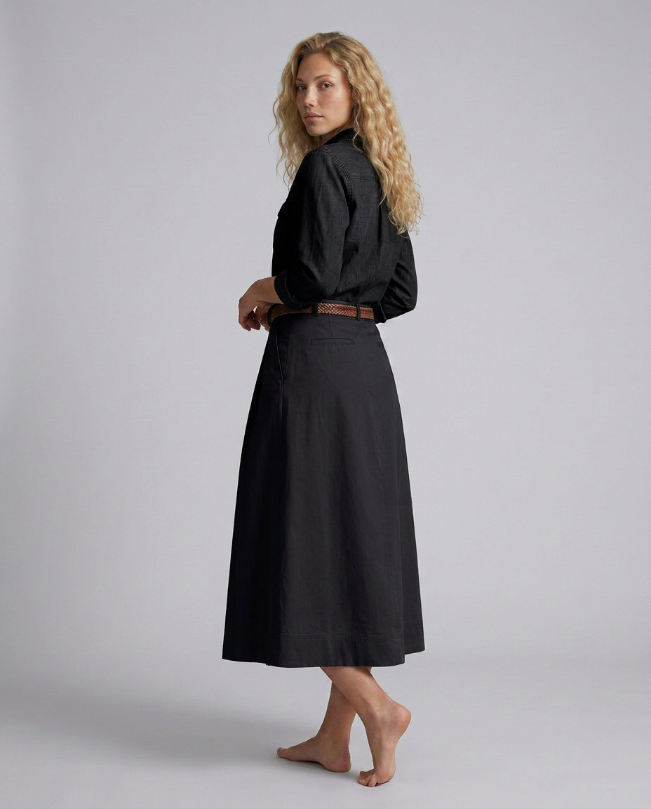 Camille | High Waist A-Line Maxi Skirt