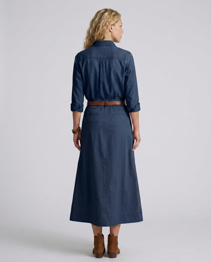 Camille | High Waist A-Line Maxi Skirt