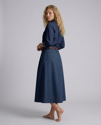 Camille | High Waist A-Line Maxi Skirt