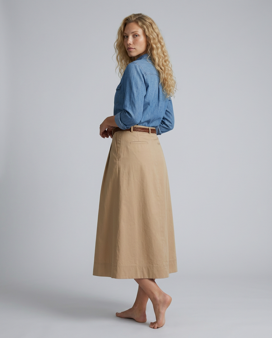 Camille | High Waist A-Line Maxi Skirt