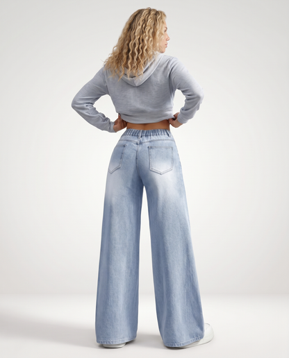 Mary | Front Pocket Wide Leg Jeans