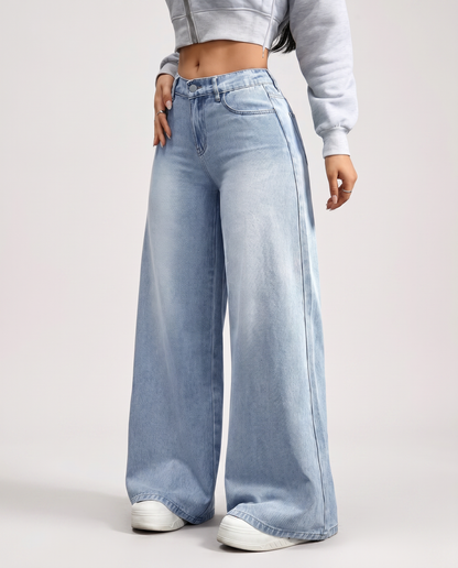 Mary | Front Pocket Wide Leg Jeans