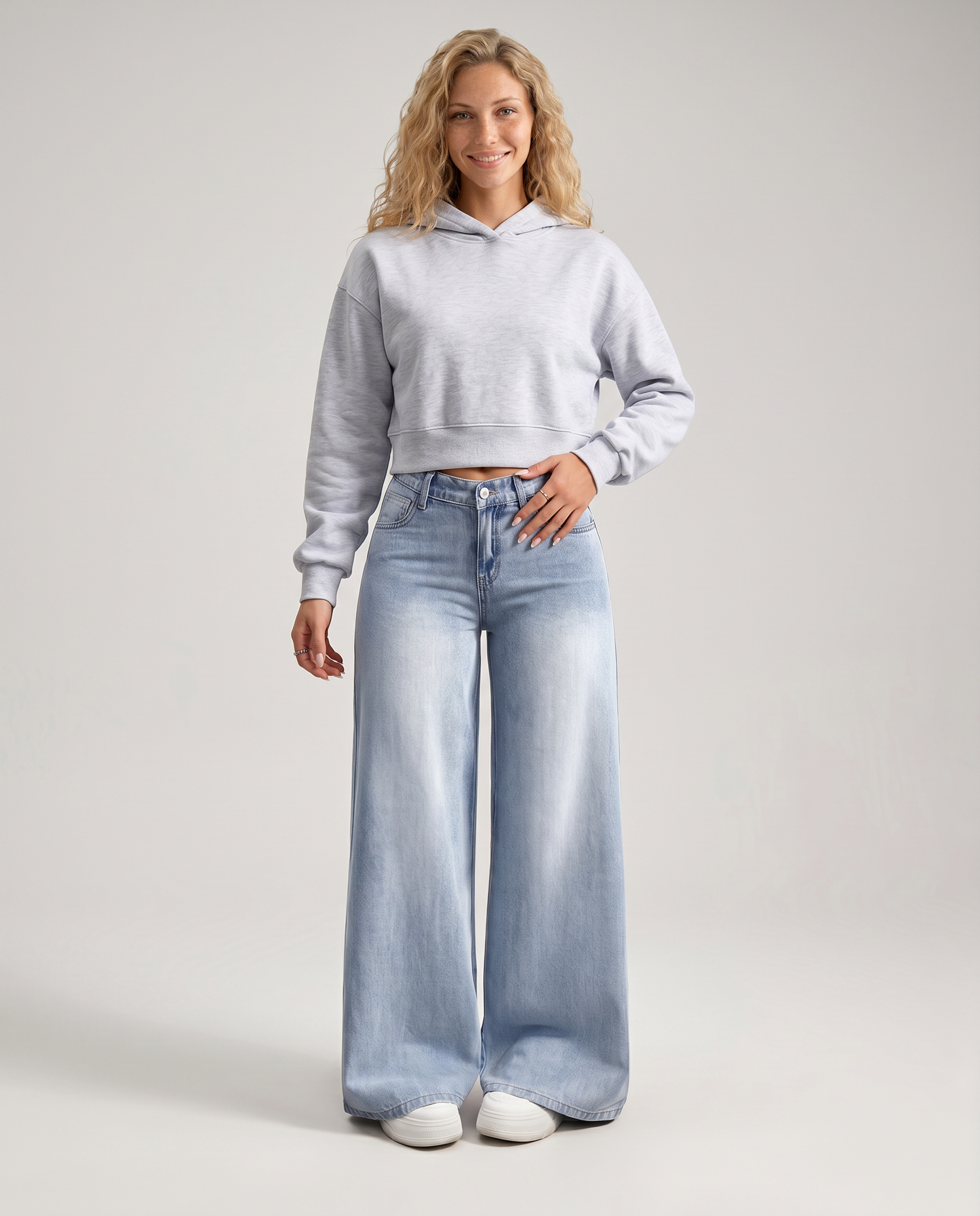 Mary | Front Pocket Wide Leg Jeans