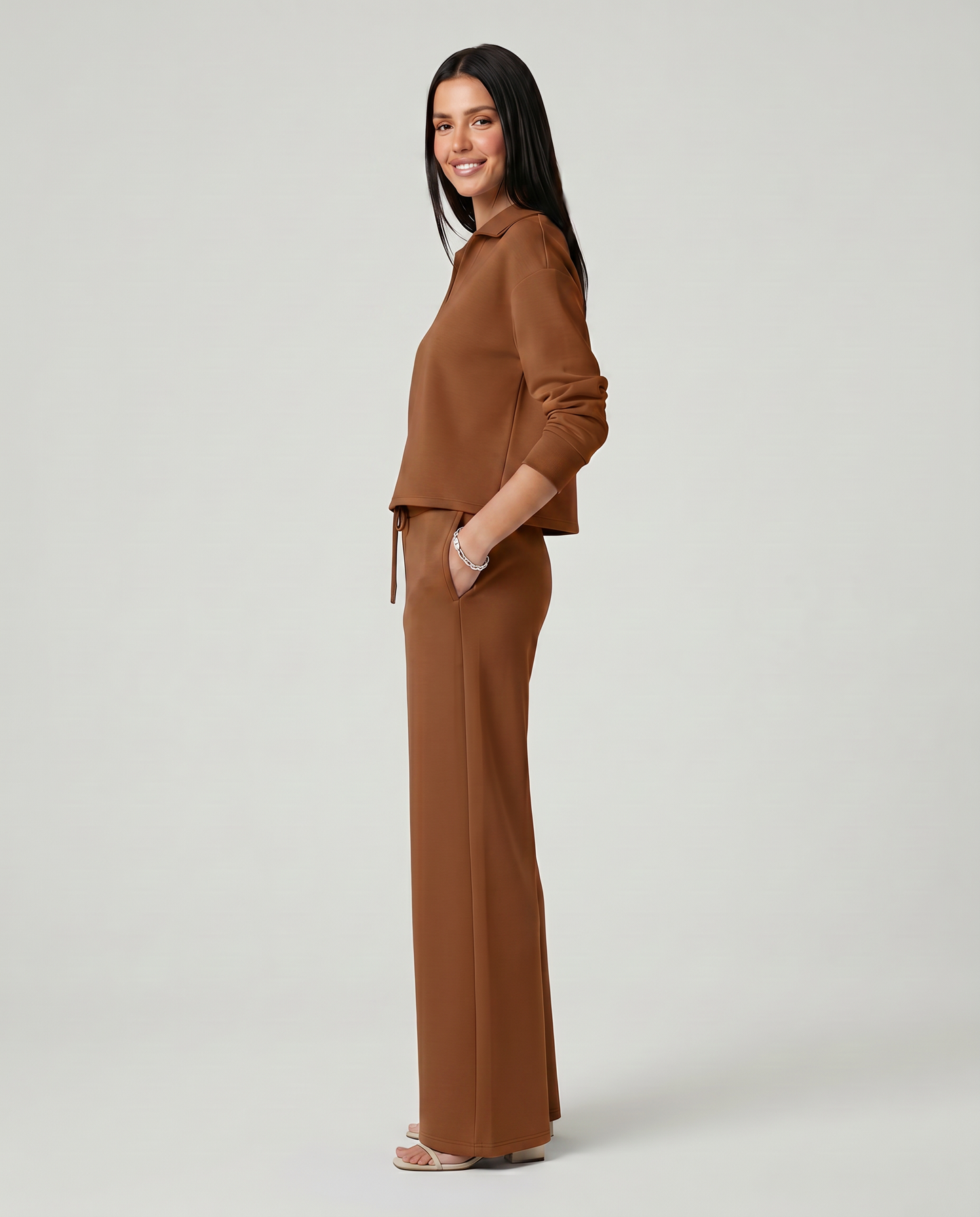 Maria | Two Piece Set with Wide Leg Pants