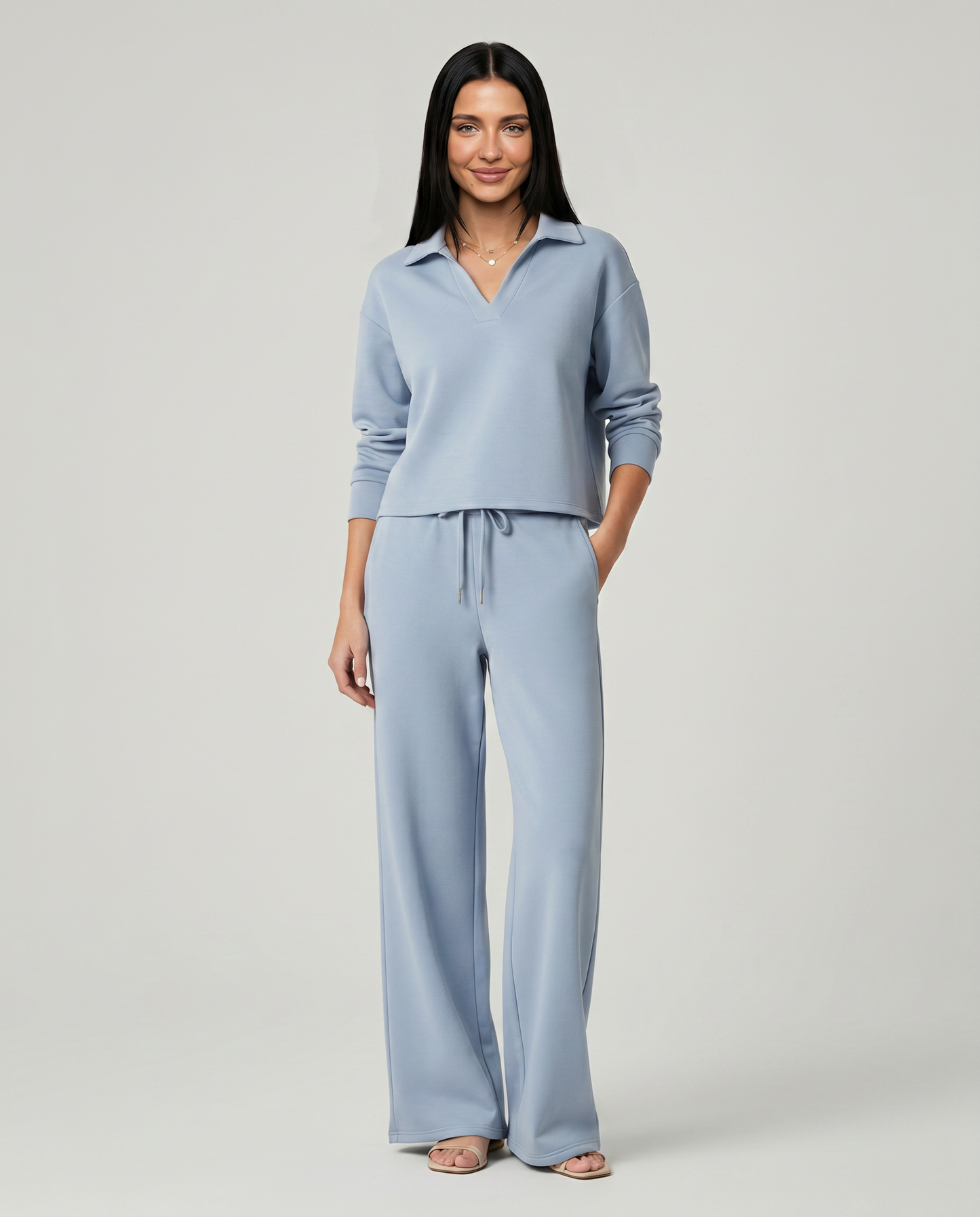 Maria | Two Piece Set with Wide Leg Pants