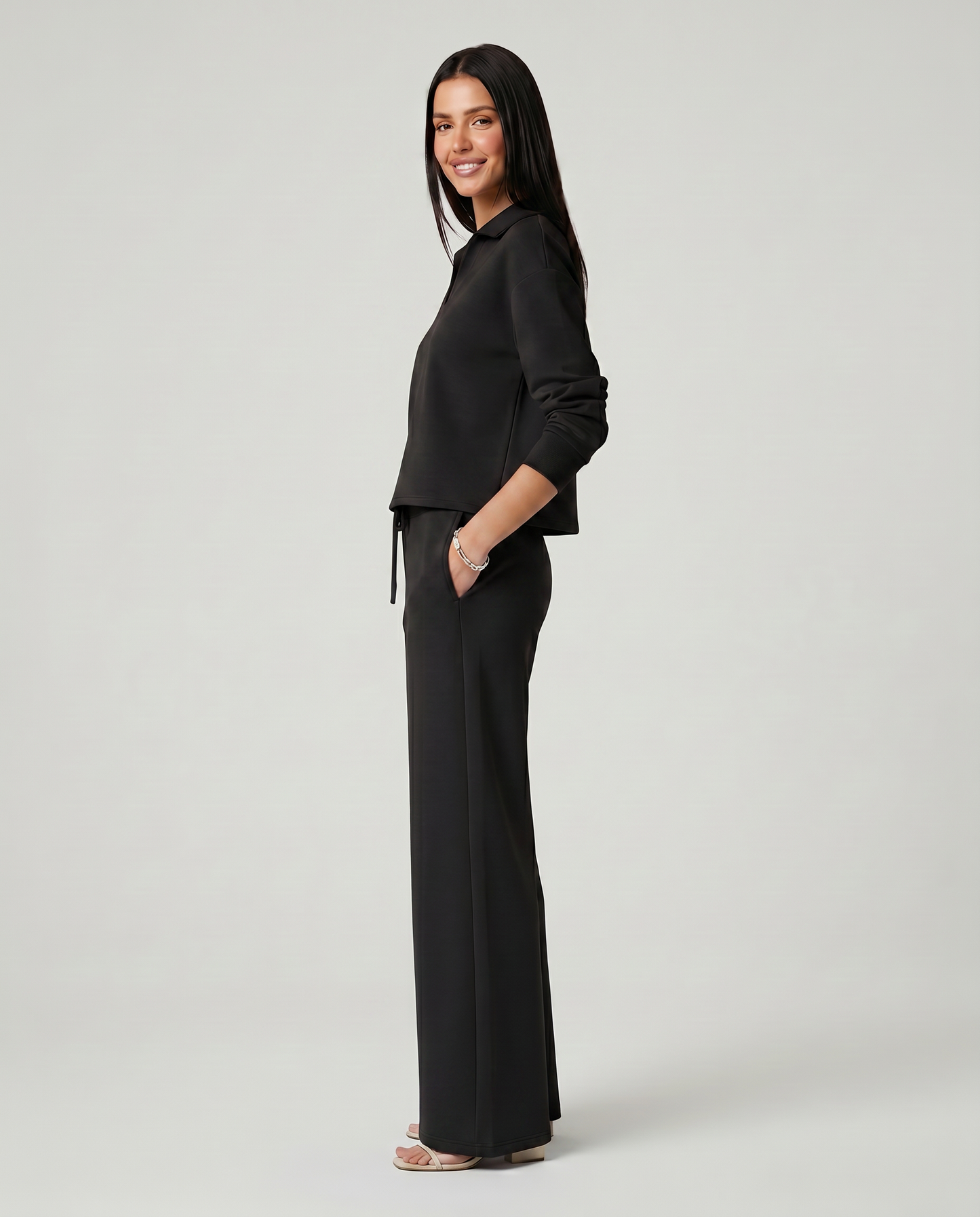 Maria | Two Piece Set with Wide Leg Pants