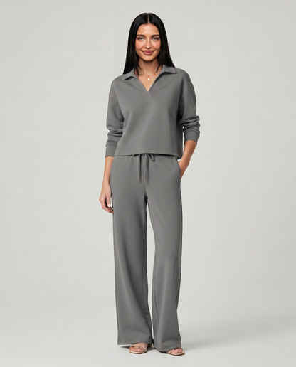 Maria | Two Piece Set with Wide Leg Pants