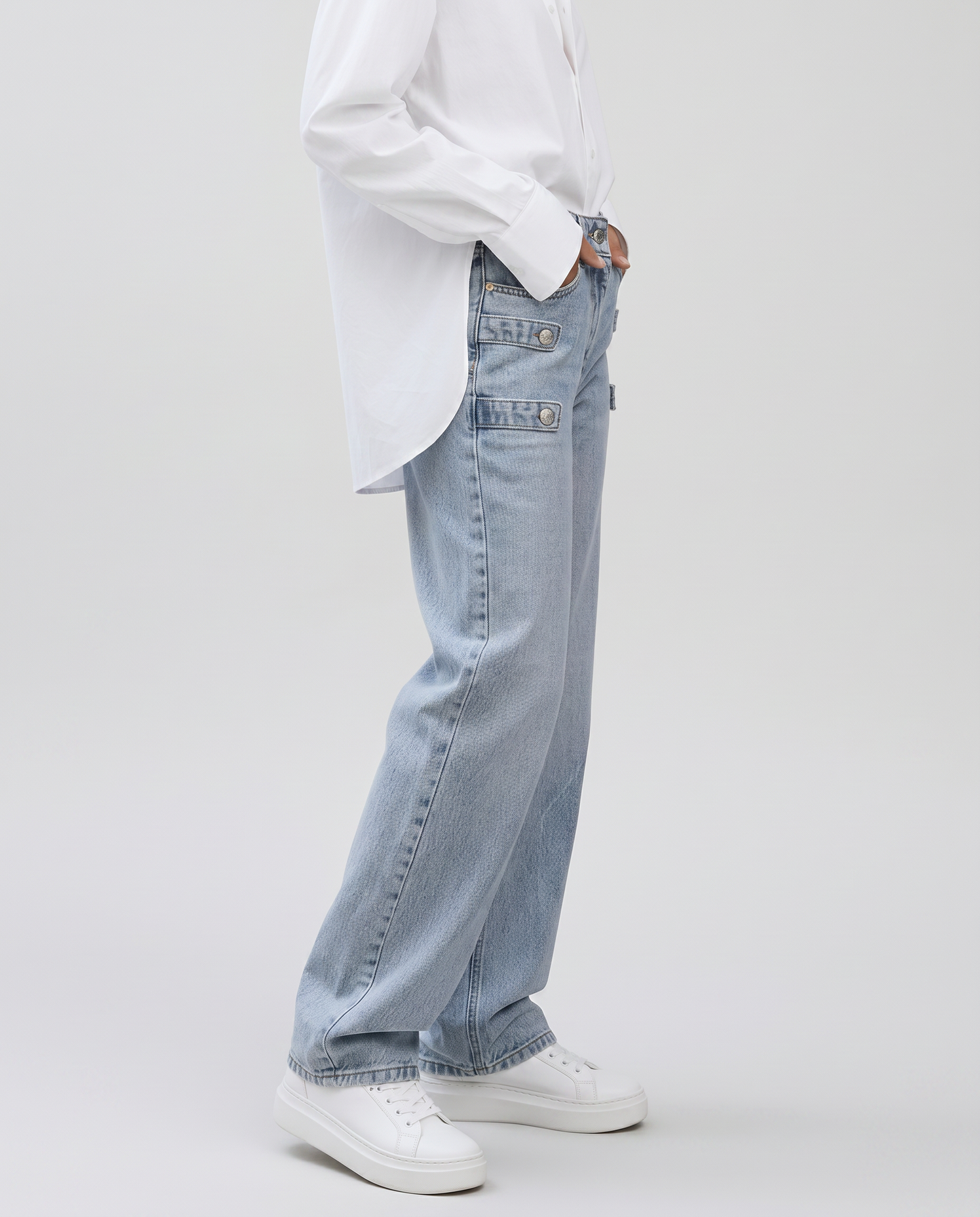 Clara | Straight Leg Jeans with Side Tabs