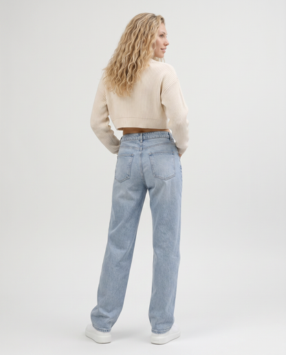 Clara | Straight Leg Jeans with Side Tabs