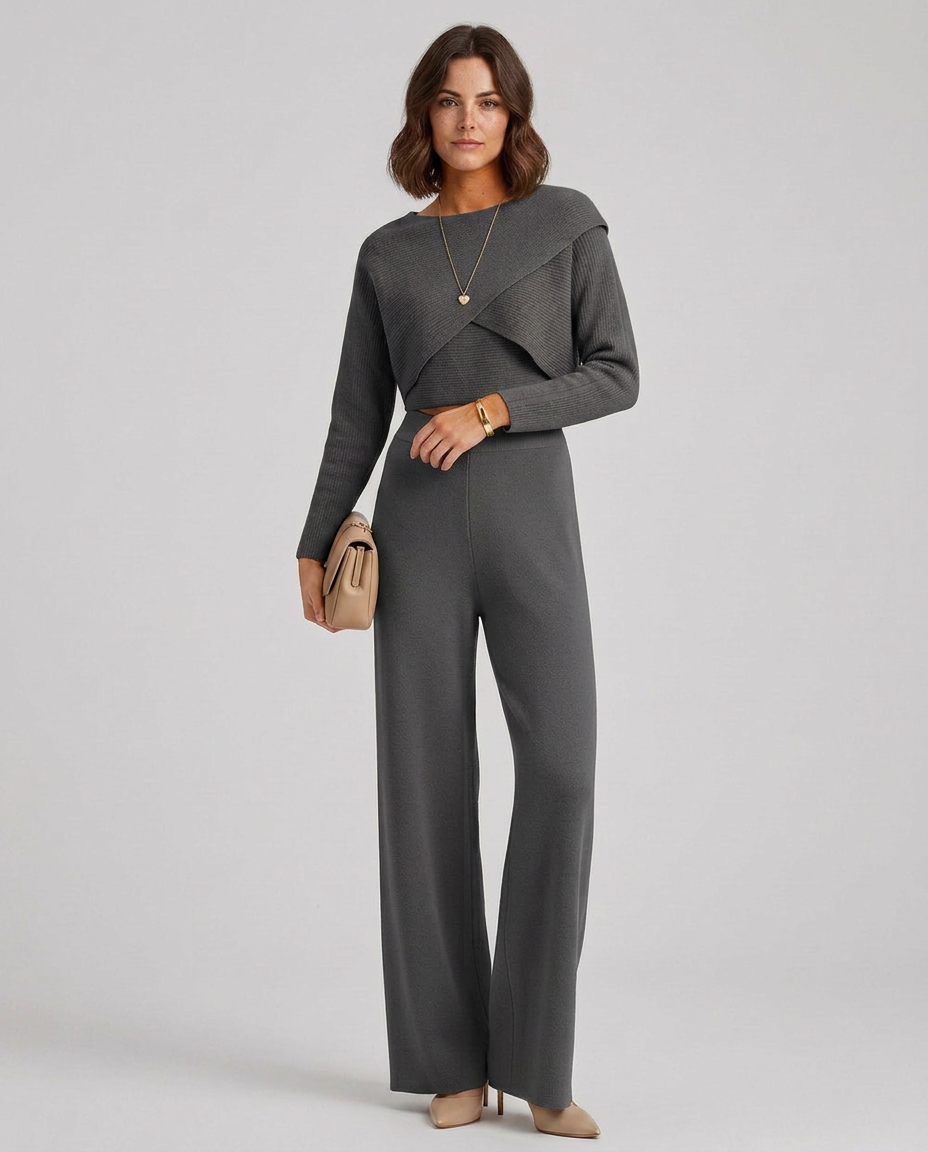 Mireille | Knit Wide-Leg Trouser Set