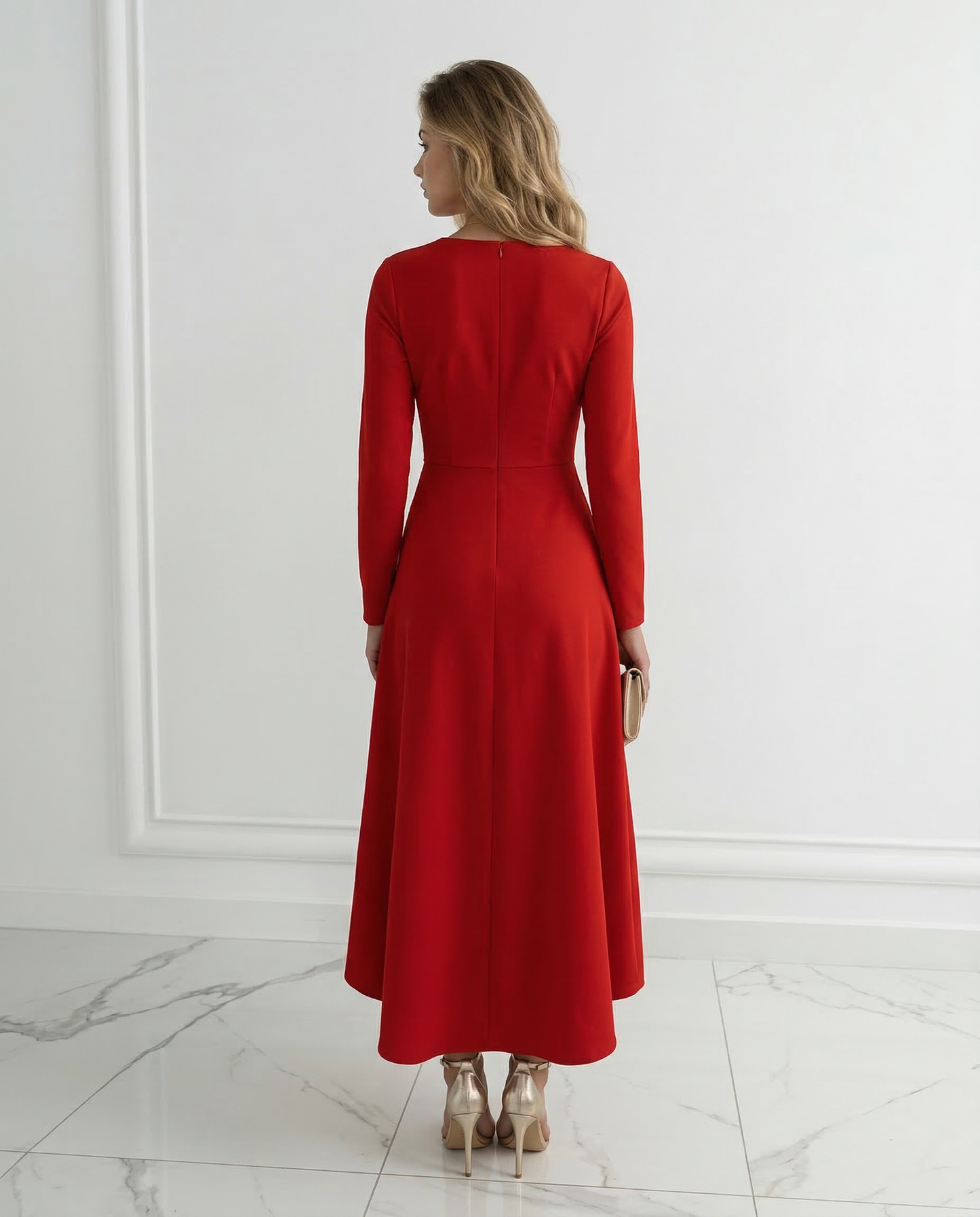 Rosalind | Long Sleeve Wrap Midi Dress