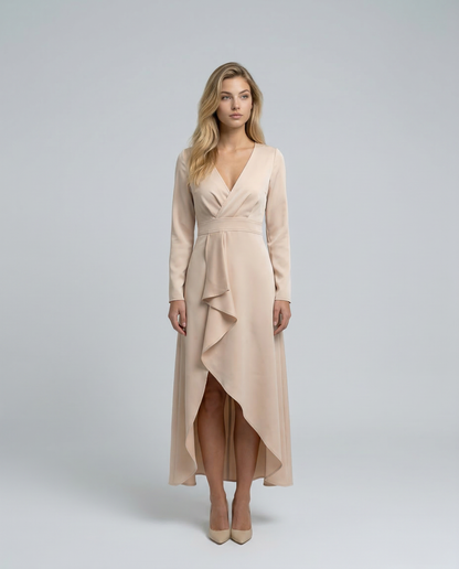 Rosalind | Long Sleeve Wrap Midi Dress