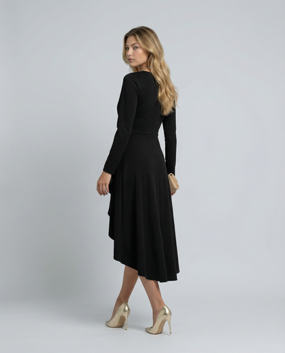 Rosalind | Long Sleeve Wrap Midi Dress