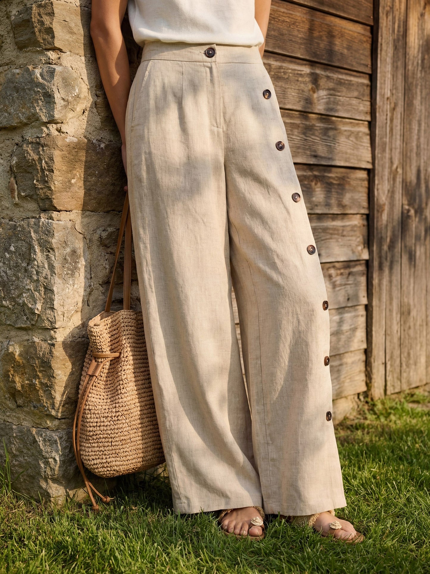 Violette | Women's Linen Top and Trouser Set