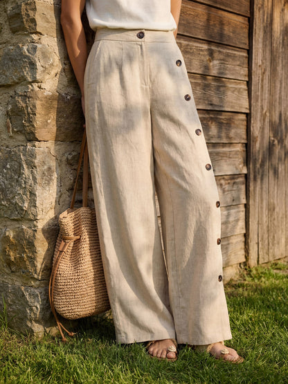 Violette | Women's Linen Top and Trouser Set
