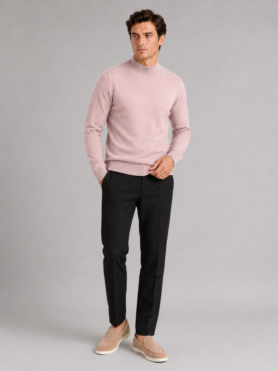 Henri | Slim Fit Mock Neck Knit Sweater