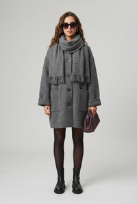Cecile | Knit Cardigan Coat with Matching Scarf