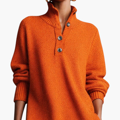 Elaris | Long Sleeve High Neck Midi Dress