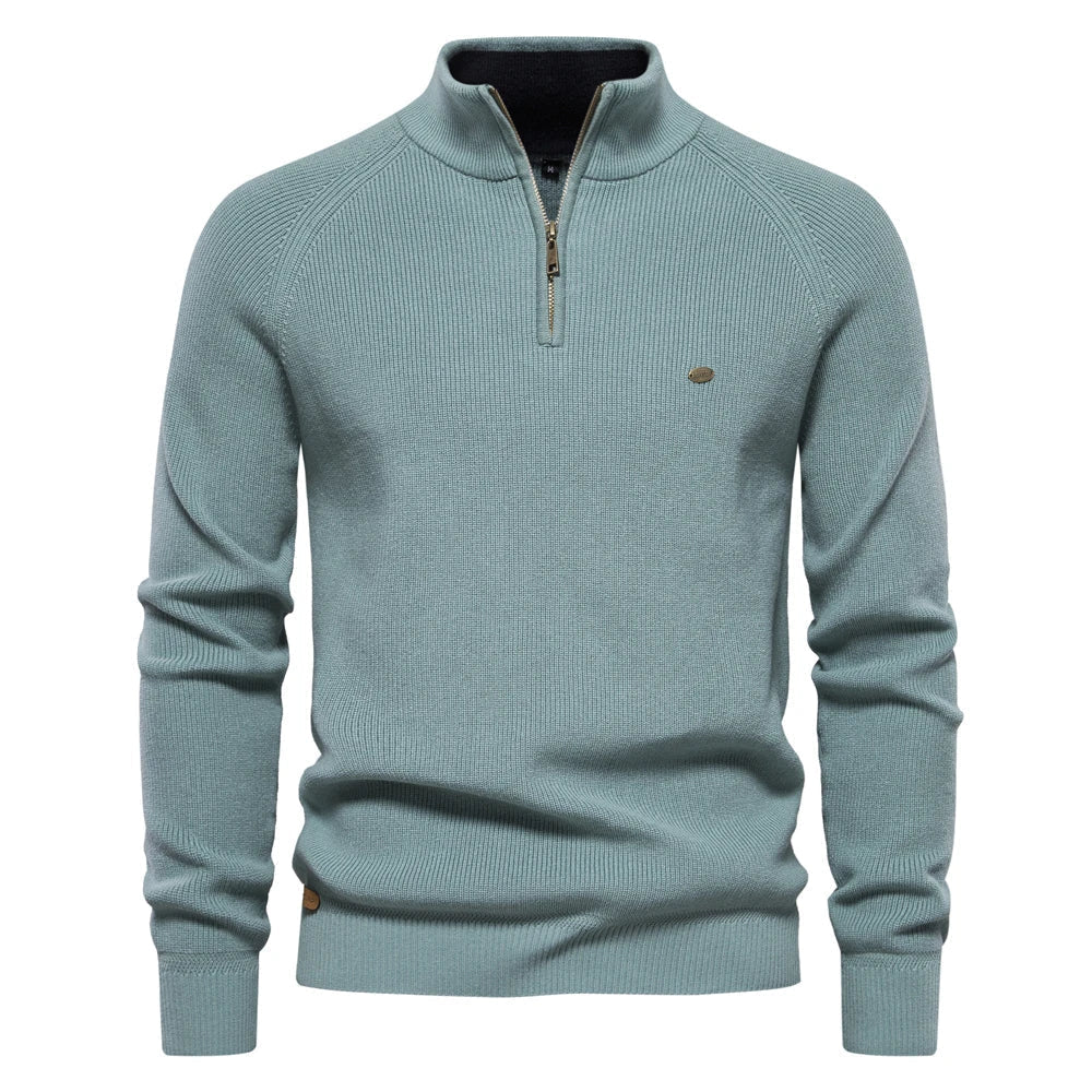 Bastian | Men's Zip-Up Wool Blend Sweater