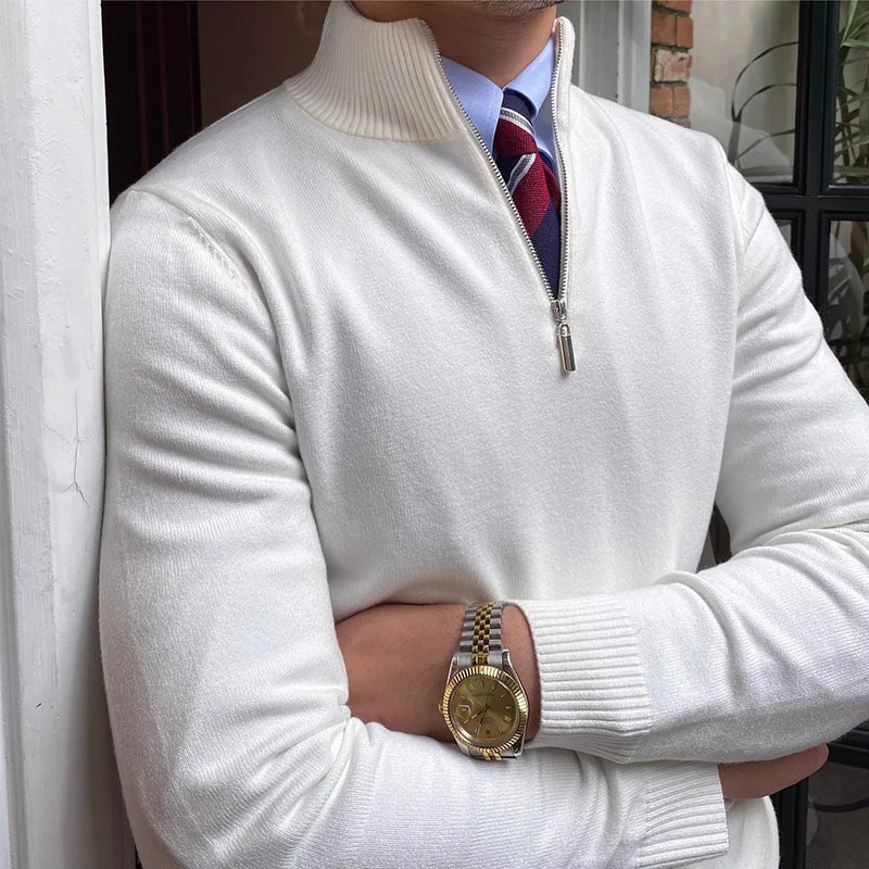 Freyne | Relaxed Quarter Zip Knit Sweater