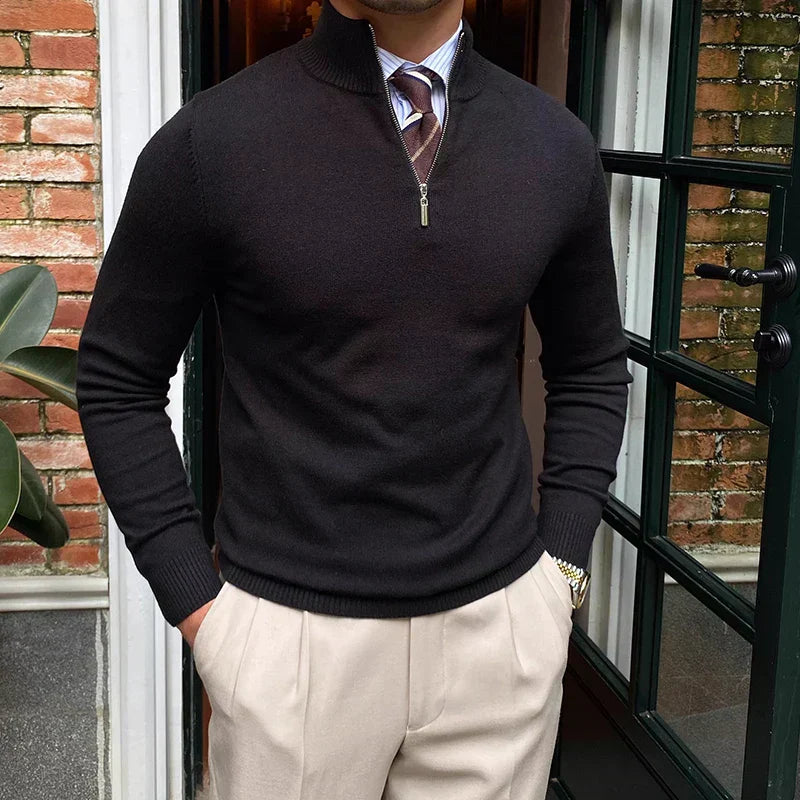 Freyne | Relaxed Quarter Zip Knit Sweater