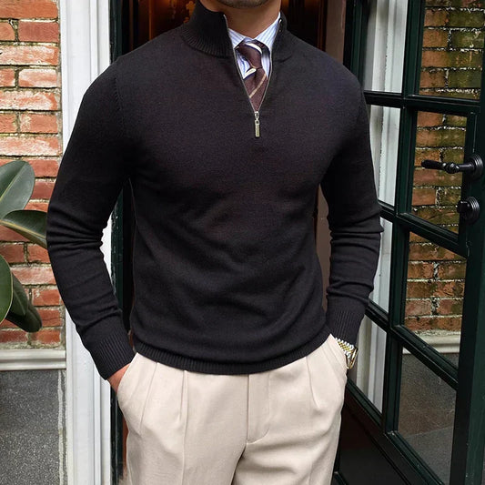 Freyne | Relaxed Quarter Zip Knit Sweater