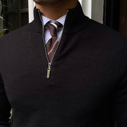 Freyne | Relaxed Quarter Zip Knit Sweater