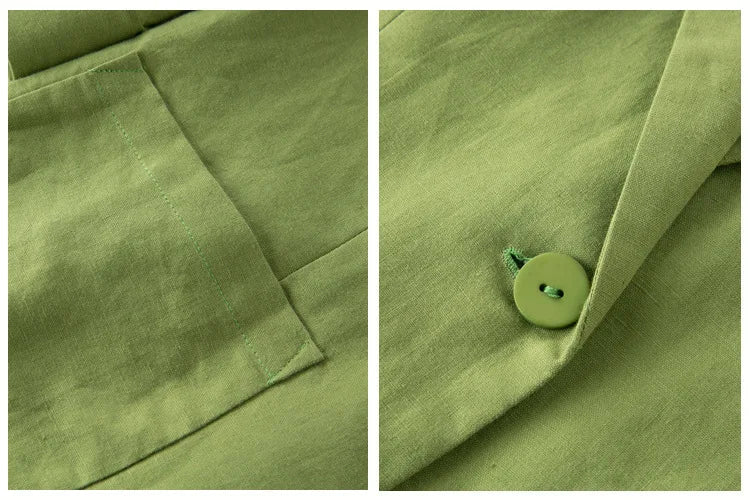 Odile | Tailored Linen Single-Button Blazer