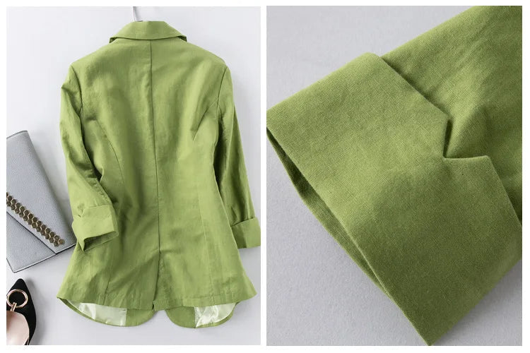 Odile | Tailored Linen Single-Button Blazer