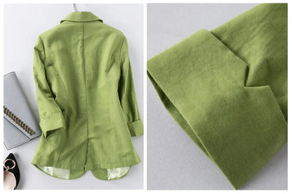 Odile | Tailored Linen Single-Button Blazer