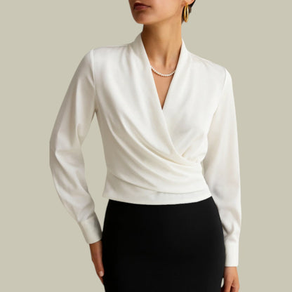 Blanche | Women's V Neck Satin Blouse