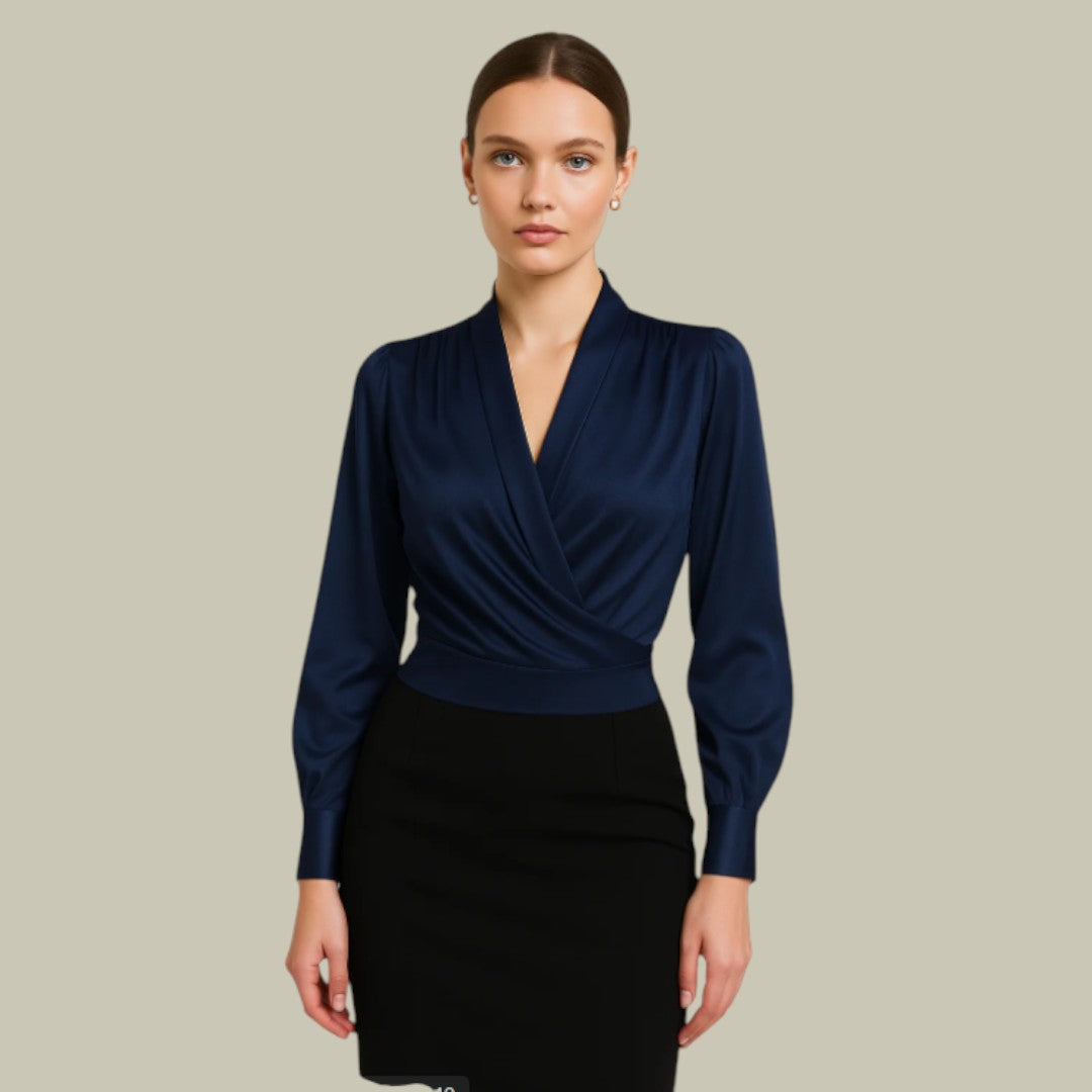 Blanche | Women's V Neck Satin Blouse