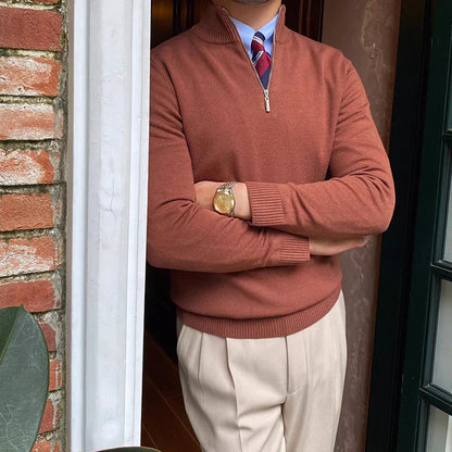 Freyne | Relaxed Quarter Zip Knit Sweater