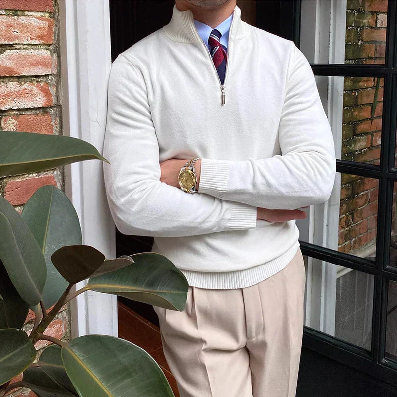 Freyne | Relaxed Quarter Zip Knit Sweater