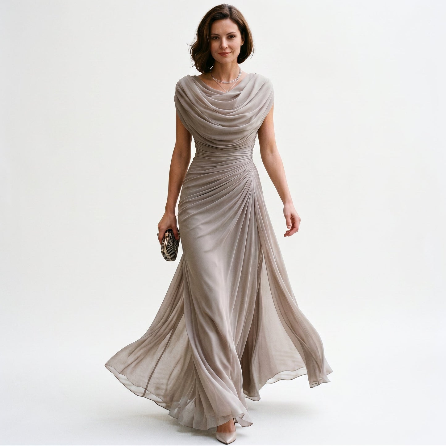 Anouk | Cowl Neck Ruched Waist Maxi Dress