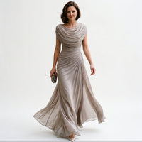 Anouk | Cowl Neck Ruched Waist Maxi Dress