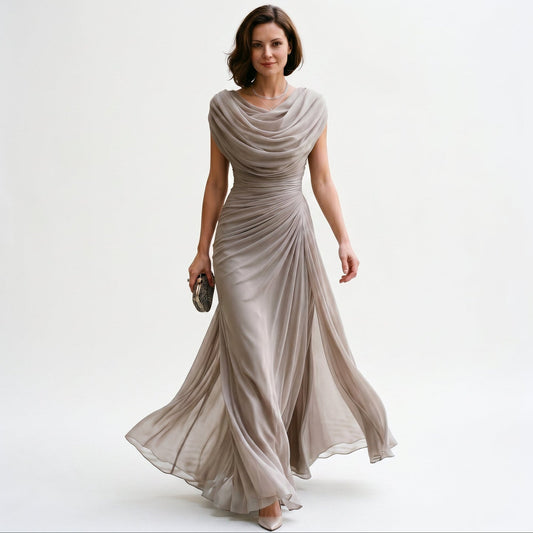 Anouk | Cowl Neck Ruched Waist Maxi Dress