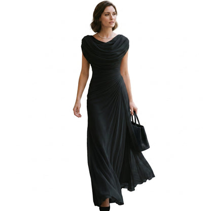 Anouk | Cowl Neck Ruched Waist Maxi Dress