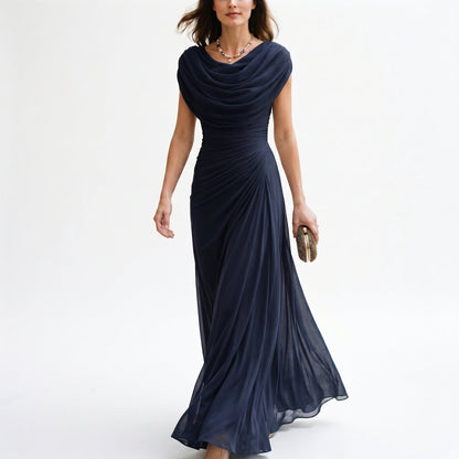 Anouk | Cowl Neck Ruched Waist Maxi Dress