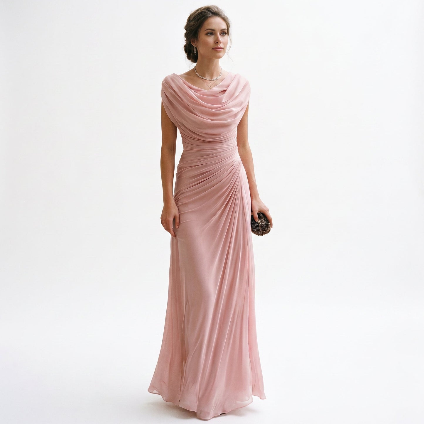 Anouk | Cowl Neck Ruched Waist Maxi Dress